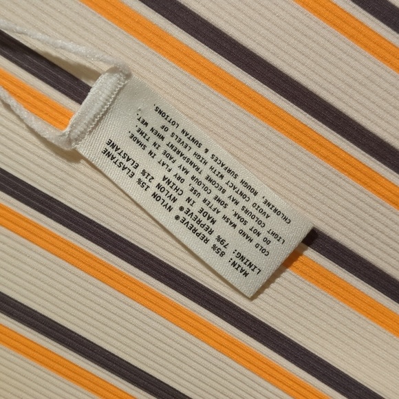 NWOT Zulu & Zephyr x Free People licorice striped ribbed one piece swim suit - Picture 4 of 11